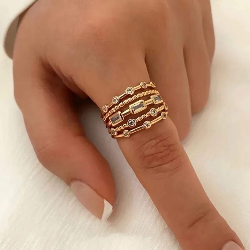 stainless steel gold ring close-up