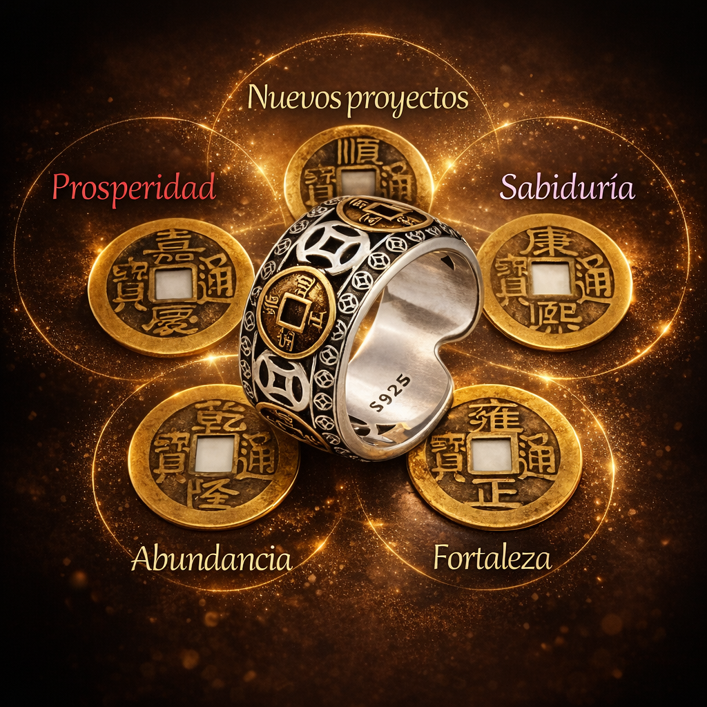 Anillo de los 5 Emperadores símbolo de prosperidad y protección