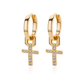 faith-inspired gold cross earrings for women