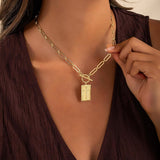 14k gold-plated Dainty Nail Cross Necklace with nail cross pendant