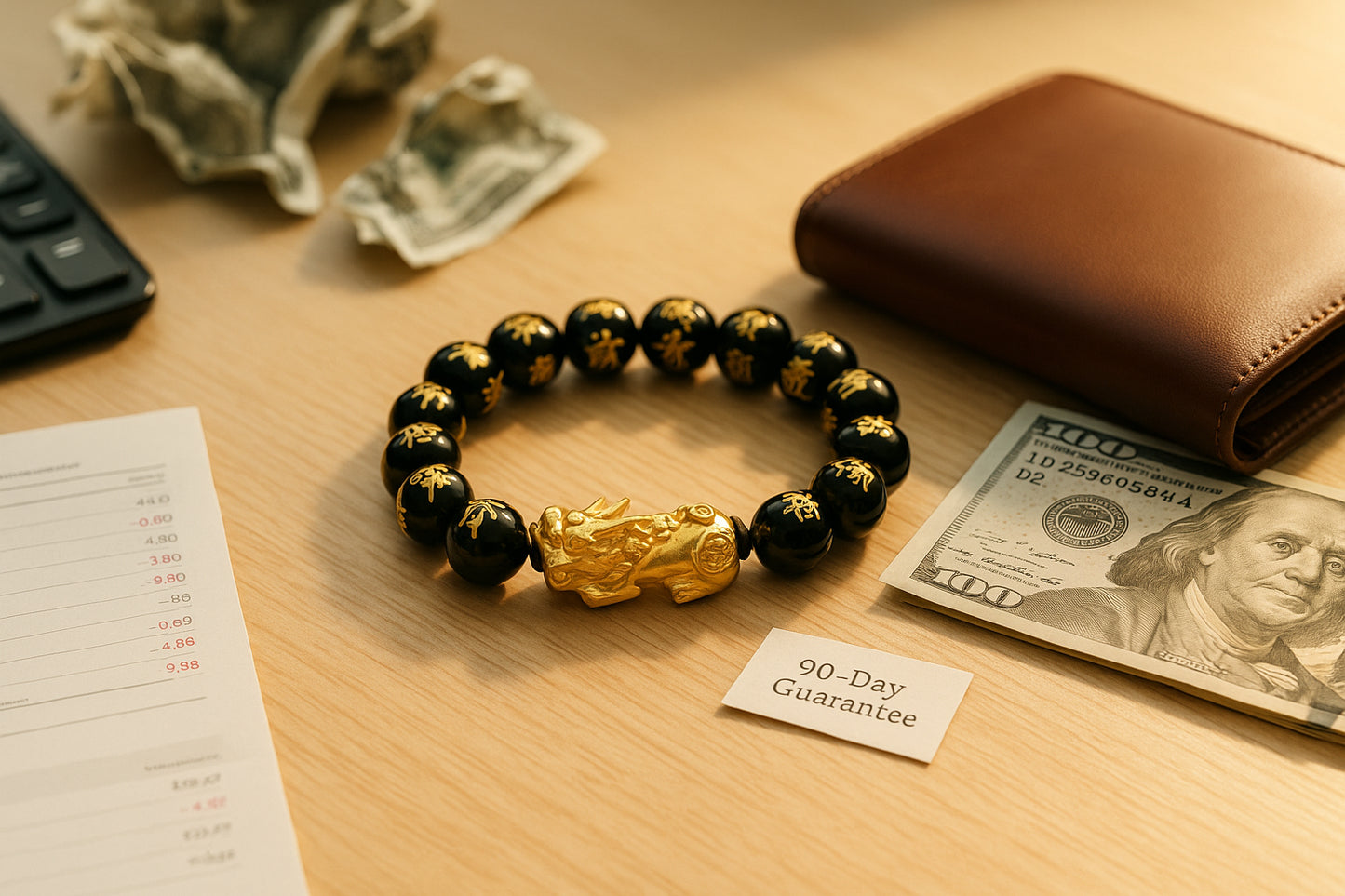 Pulsera Feng Shui Pixiu de Obsidiana Negra