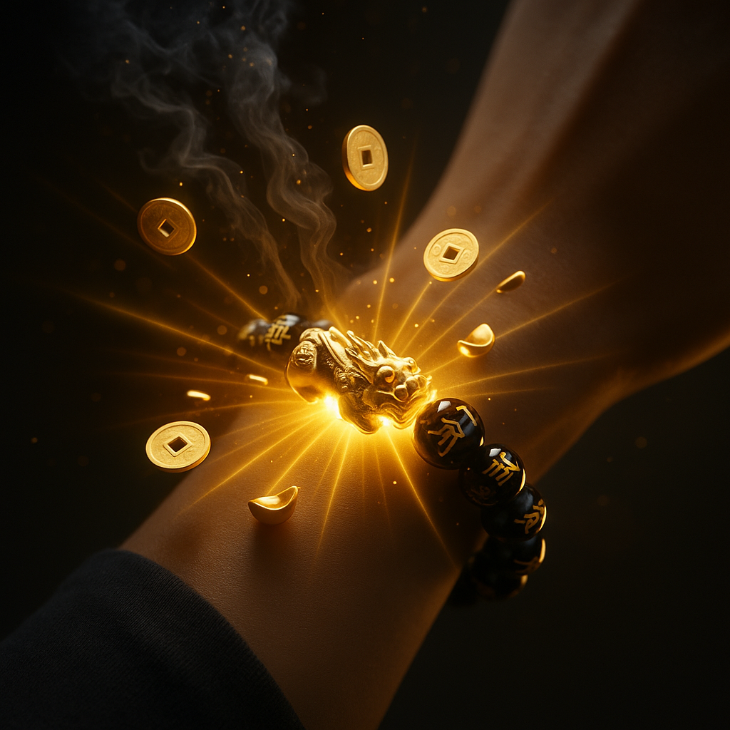 Pulsera Feng Shui Pixiu de Obsidiana Negra