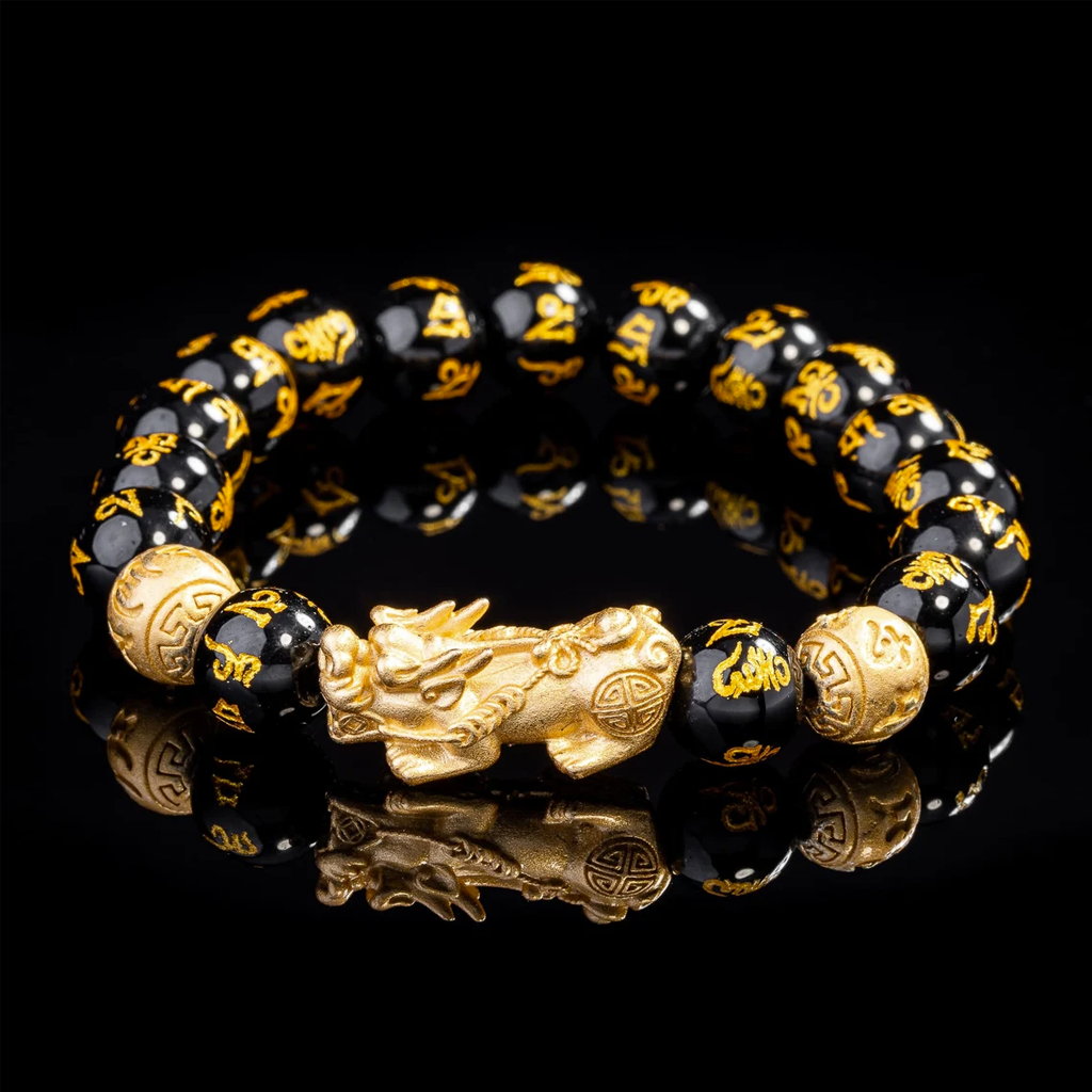 Pulsera Feng Shui Pixiu de Obsidiana Negra