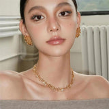 vintage weaved choker and earrings jewelry set