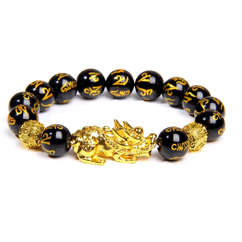 Pulsera Feng Shui Pixiu de Obsidiana Negra