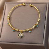 adjustable evil eye bracelet on wrist