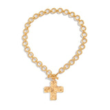 cross buckle necklace 14k gold plated