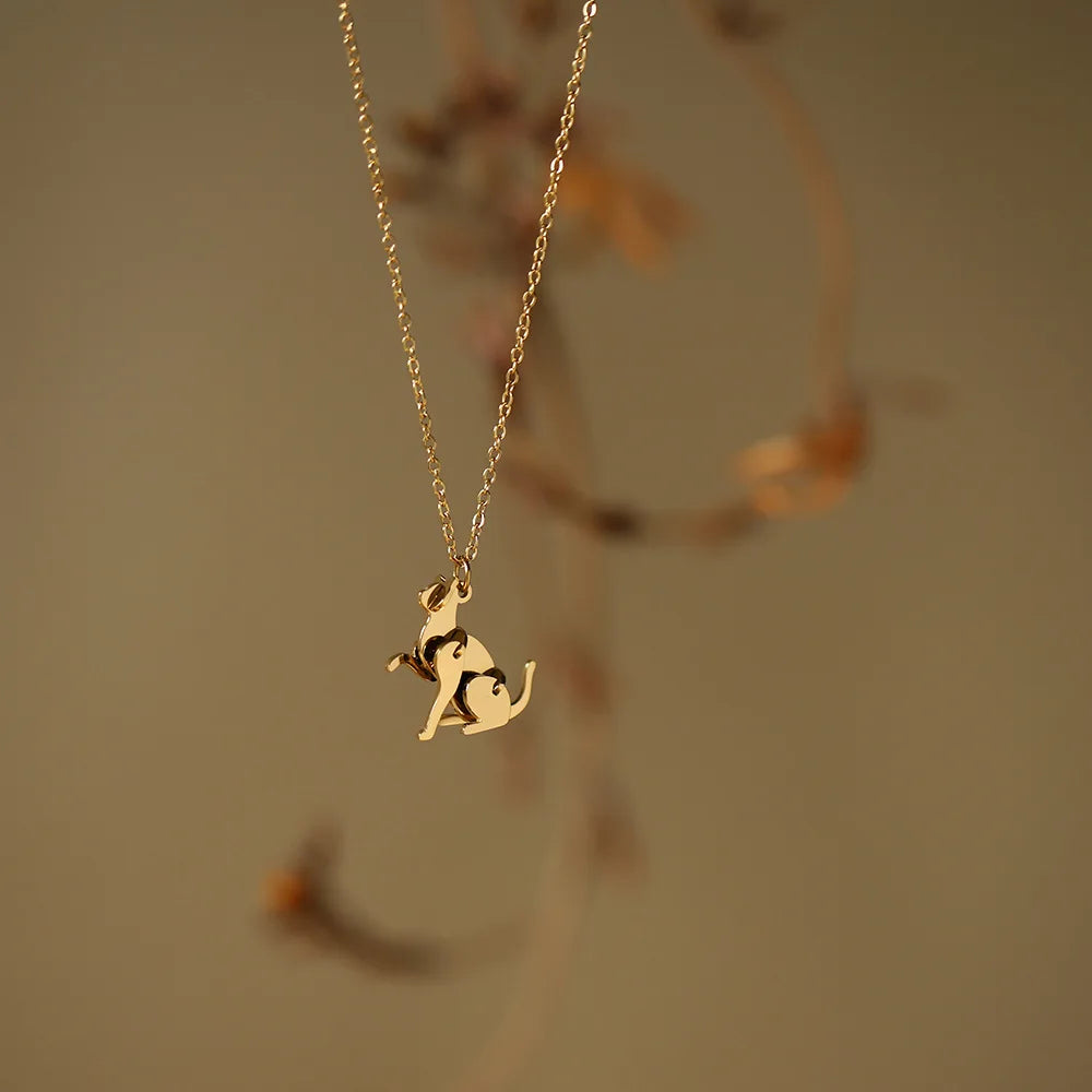 Block Dog & Cat Necklace