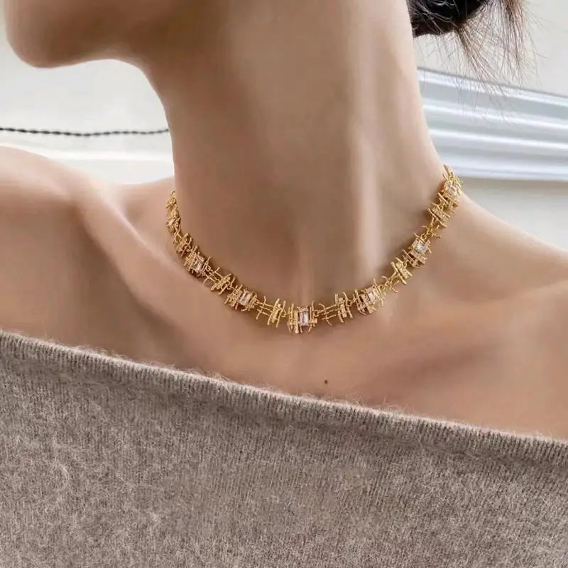 vintage weaved choker and earrings jewelry set