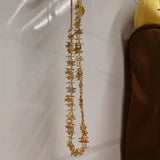 vintage gold choker necklace on model