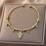 evil eye charm bracelet stainless steel