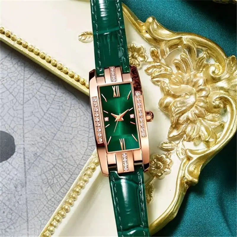 square roman numeral women’s watch close-up