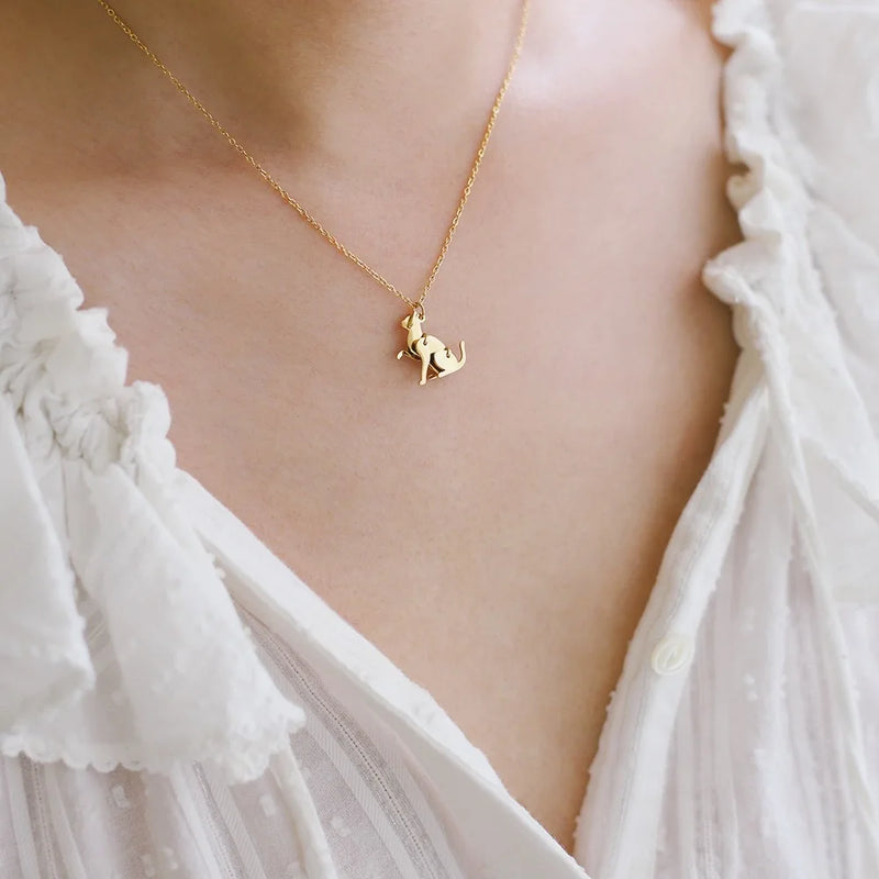 Block Dog & Cat Necklace