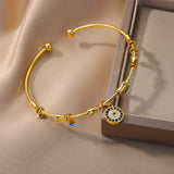 evil eye charm bracelet stainless steel