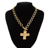 cross buckle necklace 14k gold plated