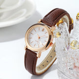 elise petite leather quartz watch women’s minimalist design