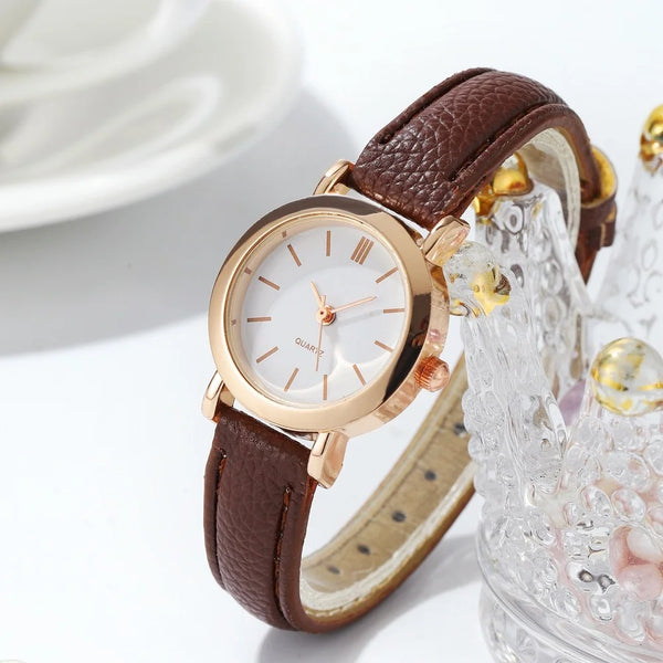 elise petite leather quartz watch women’s minimalist design