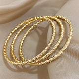 minimalist stainless steel bangles trio