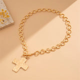 cross buckle necklace 14k gold plated