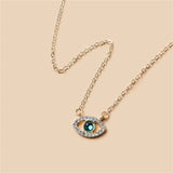 protective crystal necklace on model