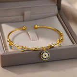 evil eye charm bracelet stainless steel