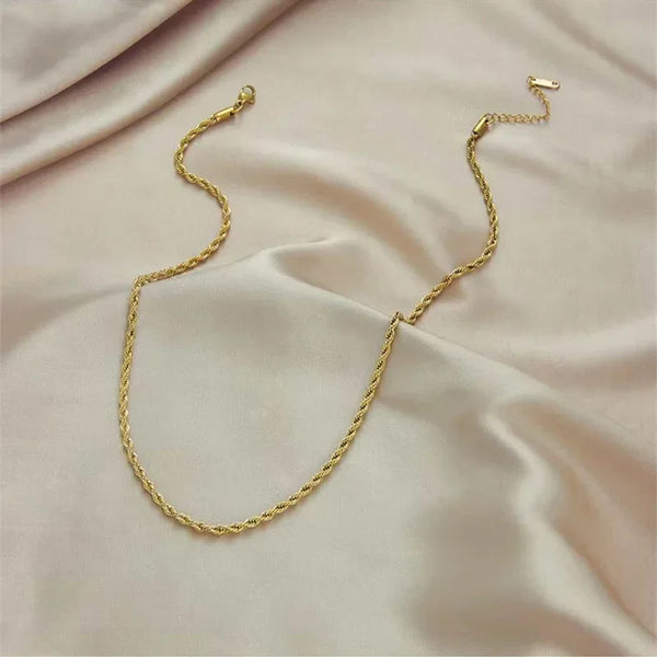 stainless steel rope chain jewelry close-up