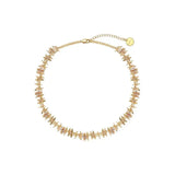 stainless steel zircon earrings and choker set