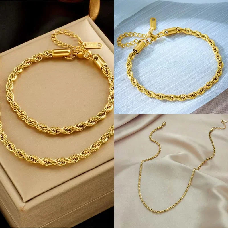 classic gold and silver rope chain details