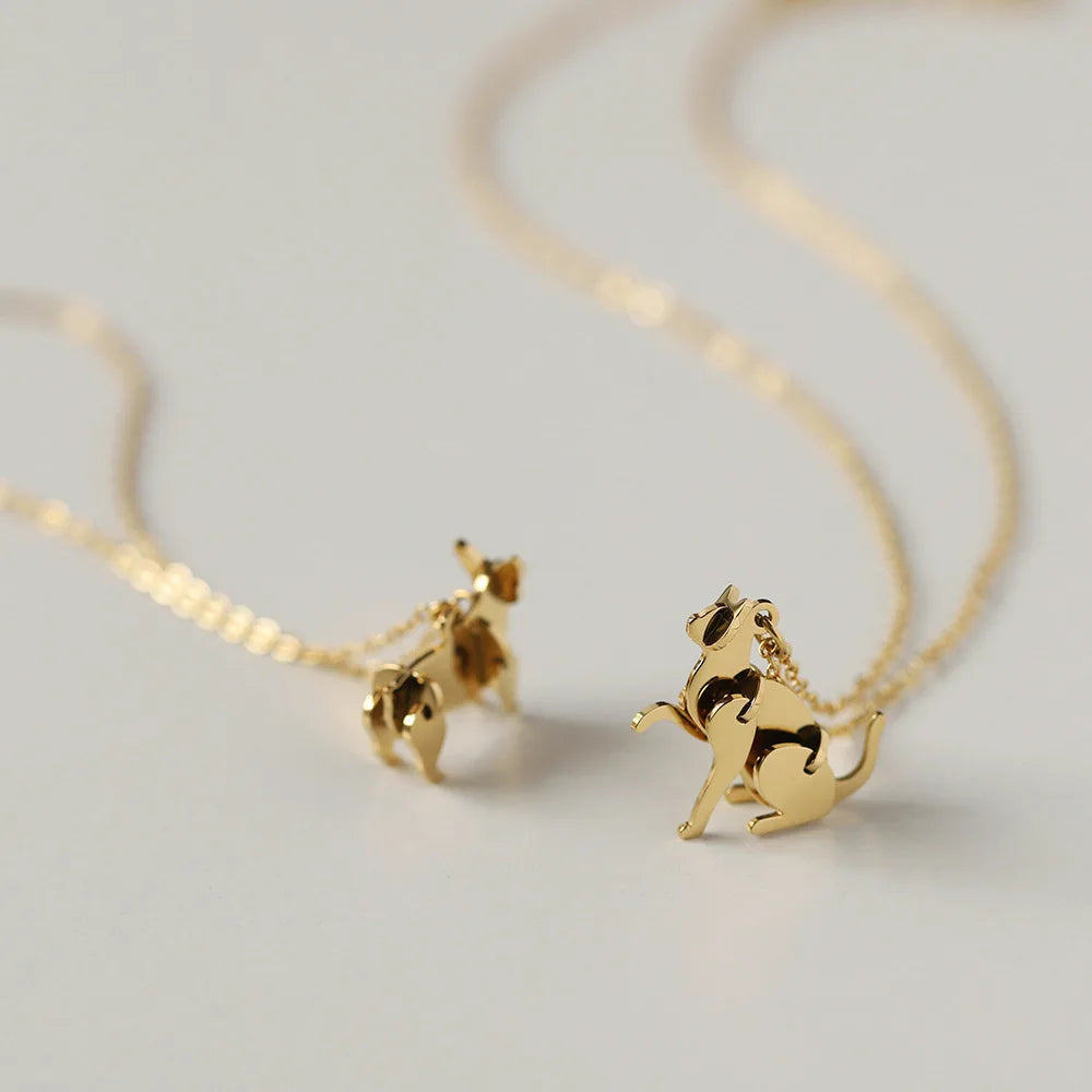Block Dog & Cat Necklace
