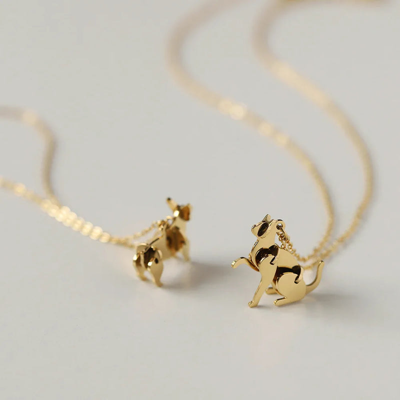 Block Dog & Cat Necklace