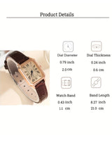 vintage leather strap quartz watch for women