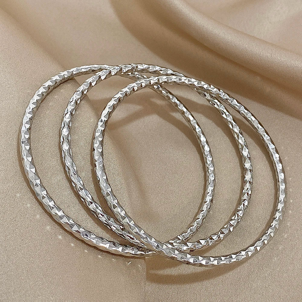 3pc geometric bangles stainless steel gold set