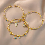 evil eye charm bracelet stainless steel