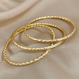 minimalist stainless steel bangles trio