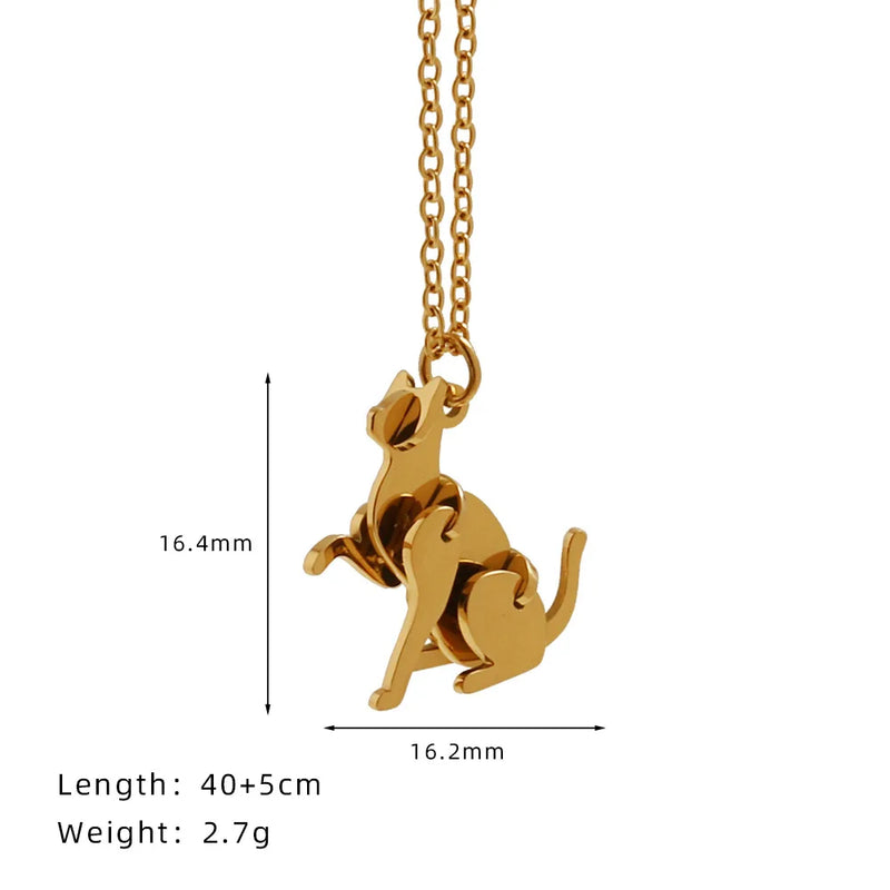 Block Dog & Cat Necklace