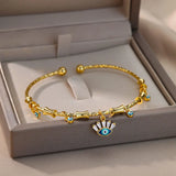 evil eye charm bracelet stainless steel