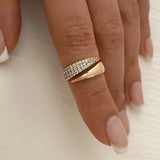 minimalist 18k gold ring on hand