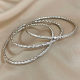 minimalist stainless steel bangles trio